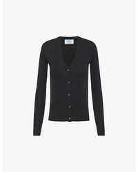 Prada - Slim-fit V-neck Cashmere And Silk Cardigan - Lyst