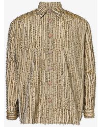 LABRUM LONDON - Frayed Long-sleeved Woven Shirt - Lyst