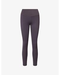 L.A-Space - High-Waisted Embroidered-Logo Stretch-Jersey Leggings - Lyst