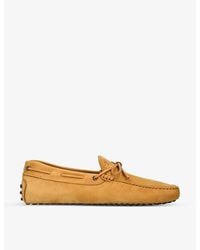 Tod's - Gommino Classic Tie-up Suede Driving Shoes - Lyst