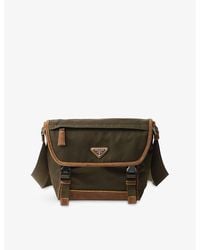Prada - Re-Nylon Medium Woven And Suede Shoulder Bag - Lyst