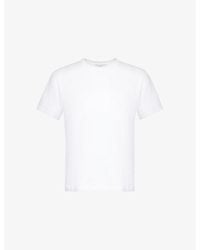 Vince - Round-Neck Ribbed-Trim Cotton-Jersey T-Shirt - Lyst