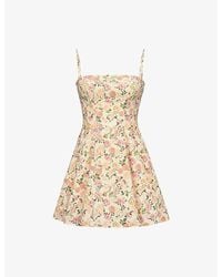 House Of Cb - Dolly Square-Neck Stretch-Cotton Midi Dress Xs (A-C Cup) - Lyst