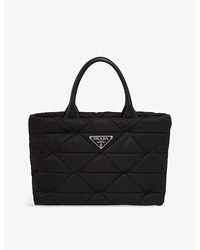 Prada - Re-nylon Quilted Recycled-polyamide And Leather Tote Bag - Lyst