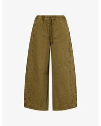 Damson Madder - Felix Barrel-Leg Cotton-Twill Trousers - Lyst