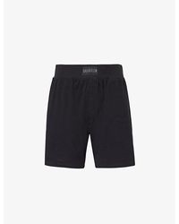 Calvin Klein - Logo-patch Relaxed-fit Stretch-cotton Shorts - Lyst