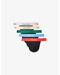 Calvin Klein - Icon-Pride Jock-Strap Pack Of Five Cotton-Jersey Briefs - Lyst