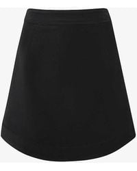 Whistles - A-line Curved-hem Velvet Mini Skirt - Lyst