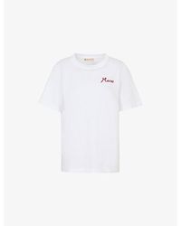 Marni - Flocked Logo Regular-Fit Cotton T-Shirt - Lyst