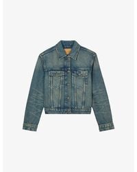 The Kooples - Short Patch-Pocket Denim Jacket - Lyst