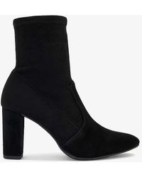 Dune - Optical Wide-fit Suede Heeled Ankle Boots - Lyst