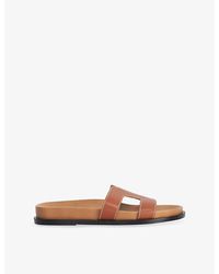 Dune - Loupas Footbed Leather Sandals - Lyst