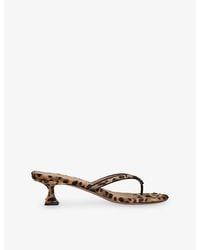 AMINA MUADDI - Juliette Thong 45 Pony-Hair Heeled Sandals - Lyst