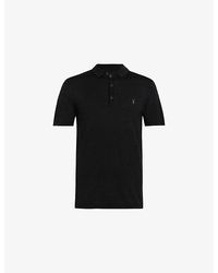 AllSaints - Mode Short-Sleeve Merino Wool Polo Shirt - Lyst