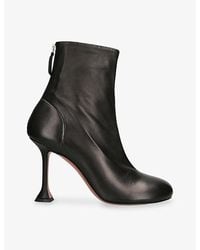 AMINA MUADDI - Iris 95 Leather Heeled Ankle Boots - Lyst