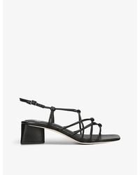 PAIGE - Gianna Strap-Embellished Leather Heeled Sandals - Lyst