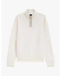 BOSS - Funnel-Neck Half-Zip Cotton Sweatshirt - Lyst