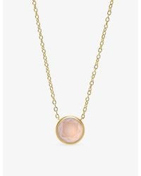 Astley Clarke - Luna 18Ct- Plated Sterling- And Quartzite Pendant Necklace - Lyst