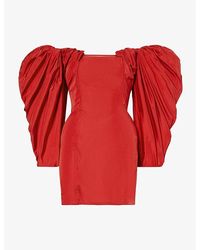 Jacquemus - exaggerated-sleeve Taffeta Mini Dress - Lyst
