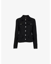 Whistles - Lucie Button-Up Boucle Jacket - Lyst