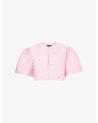 Sister Jane - Celeste Jewel-Embellished Satin Cropped Jacket - Lyst
