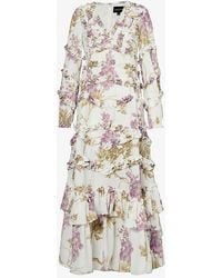 Needle & Thread - Wisteria Floral-print Ruffle-trim Woven Maxi Dress - Lyst