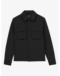 Reiss - Divide Patch-Pocket Button-Up Stretch-Woven Overshirt - Lyst