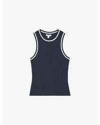 Reiss - Matilda Contrast-Trim Stretch-Cotton Vest - Lyst