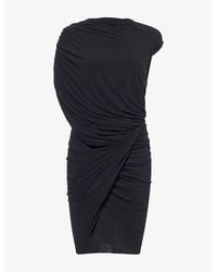Rick Owens - Ares Draped Jersey Midi Dress - Lyst