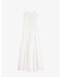 OMNES - Paulina Smocked Cotton-Poplin Maxi Dress - Lyst