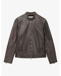 AllSaints - Cora Zip-Up Leather Jacket - Lyst