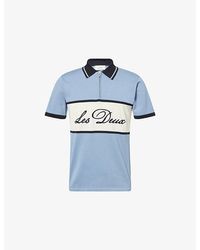 Les Deux - Knitted Zipper Cotton Polo T-Shirt - Lyst
