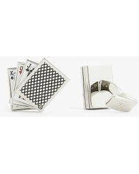 Tateossian - Card-shaped Palladium-plated Metal And Enamel Cufflinks - Lyst