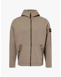 Stone Island - Compass-Badge Zip-Through Cotton Hoody - Lyst