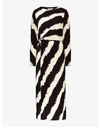 Ro&zo - Bold Stripe Twisted Stretch-jersey Maxi Dress - Lyst