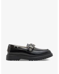 AllSaints - Hanbury Buckle-embellished Leather Loafers - Lyst