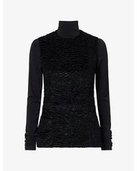 DARKPARK - Joy Astrakan Faux-Fur And Jersey Top - Lyst
