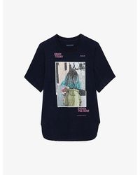 Zadig & Voltaire - Bow Photoprint Diamanté Cotton-jersey T-shirt - Lyst