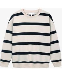The White Company - Striped Oversized Organic-cotton Jumper - Lyst
