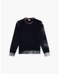 DIESEL - K-Larence Contrast-Hem Long-Sleeve Cotton Jumper - Lyst