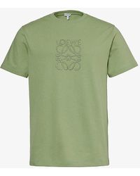 Loewe - Anagram-embroidered Relaxed-fit Cotton-jersey T-shirt - Lyst