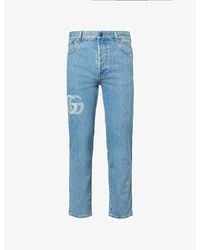 Gucci - Cropped Straight-Leg Mid-Rise Denim Jeans - Lyst