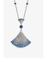 BVLGARI - Diva's Dream 18ct White-gold, 4.34ct Brilliant-cut Sapphire, 0.85ct Pavé Diamond And 0.16ct Round Diamond Earrings - Lyst