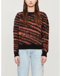 Sandro Zebra-patterned Woven Jumper - Black