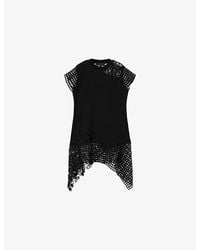 AllSaints - Zala Crochet Short-Sleeve Cotton Mini Dress - Lyst