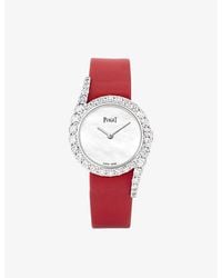 Piaget - G0a44160 Limelight Gala Diamond, 18ct White-gold And Leather Watch - Lyst