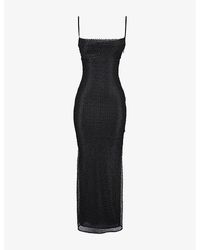 House Of Cb - Calla Pearl-Embellished Mesh Maxi Dress - Lyst