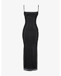 House Of Cb - Calla Pearl-Embellished Mesh Maxi Dress - Lyst