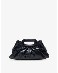 Maje - Branded Textured Leather Clutch Bag - Lyst