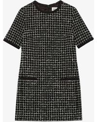 Claudie Pierlot - Rime Short-sleeve Tweed Woven Mini Dress - Lyst